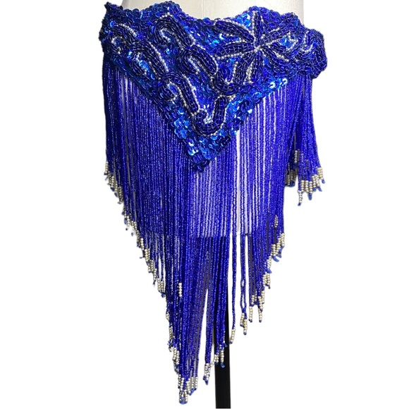Women Belly Dance Clothing Accessories Teardrop Paillettes Fringe Wrap Sequins - Picture 8 of 11